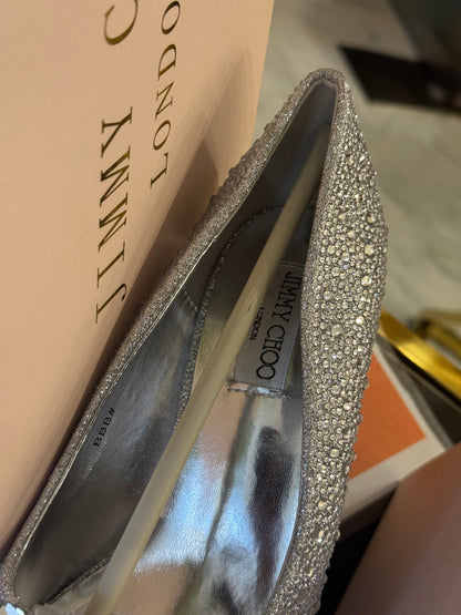JIMMY CHO GODIVA HEEL - SILVER