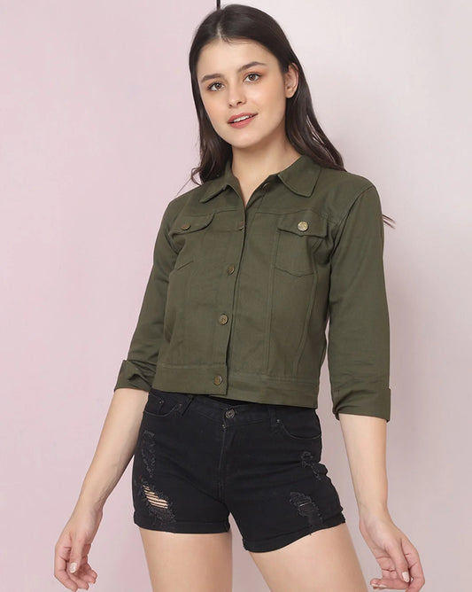DENIM MUSE WOMEN JACKET - GREEN