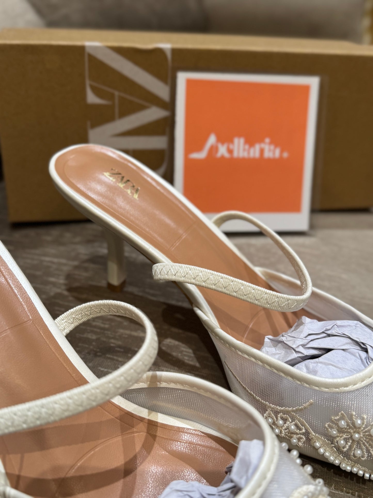 ORIG ZR EMBROIDERY SLING BACK - White
