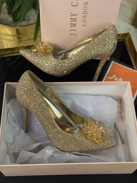 JIMMY CHO GODIVA HEEL - GOLD