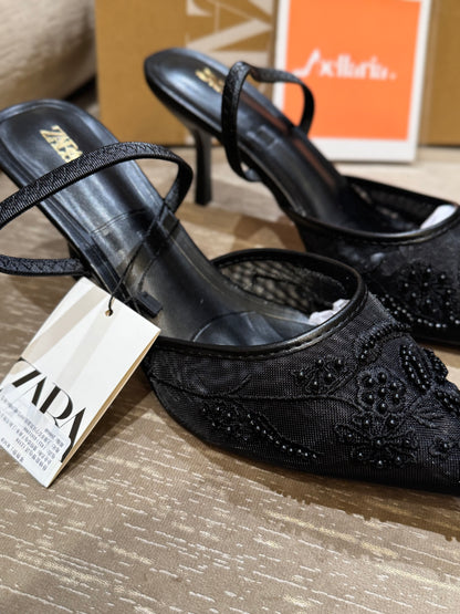 ORIG ZR EMBROIDERY SLING BACK - Black