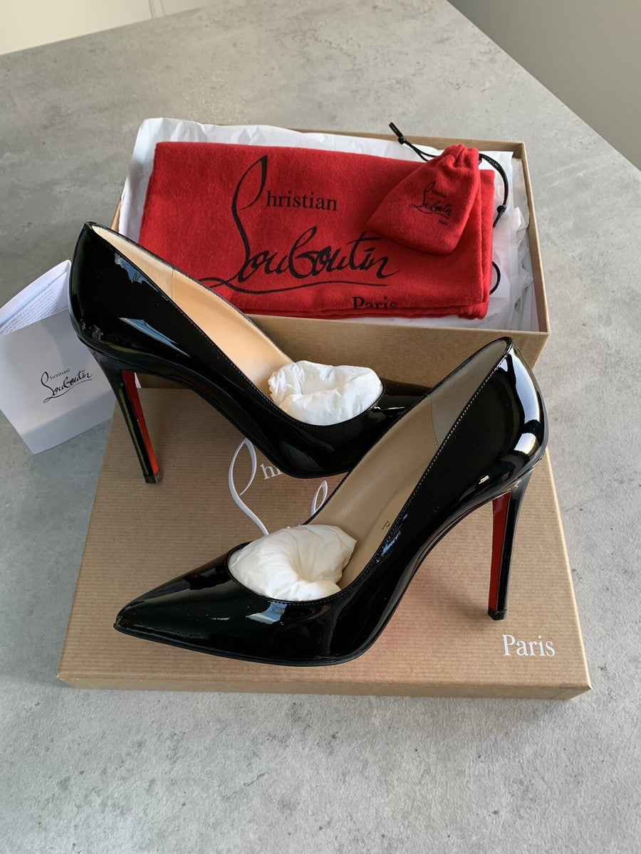 LOUBOUTIN PATENT HEEL - BLACK