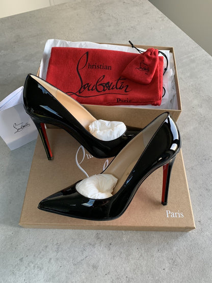 LOUBOUTIN PATENT HEEL - BLACK