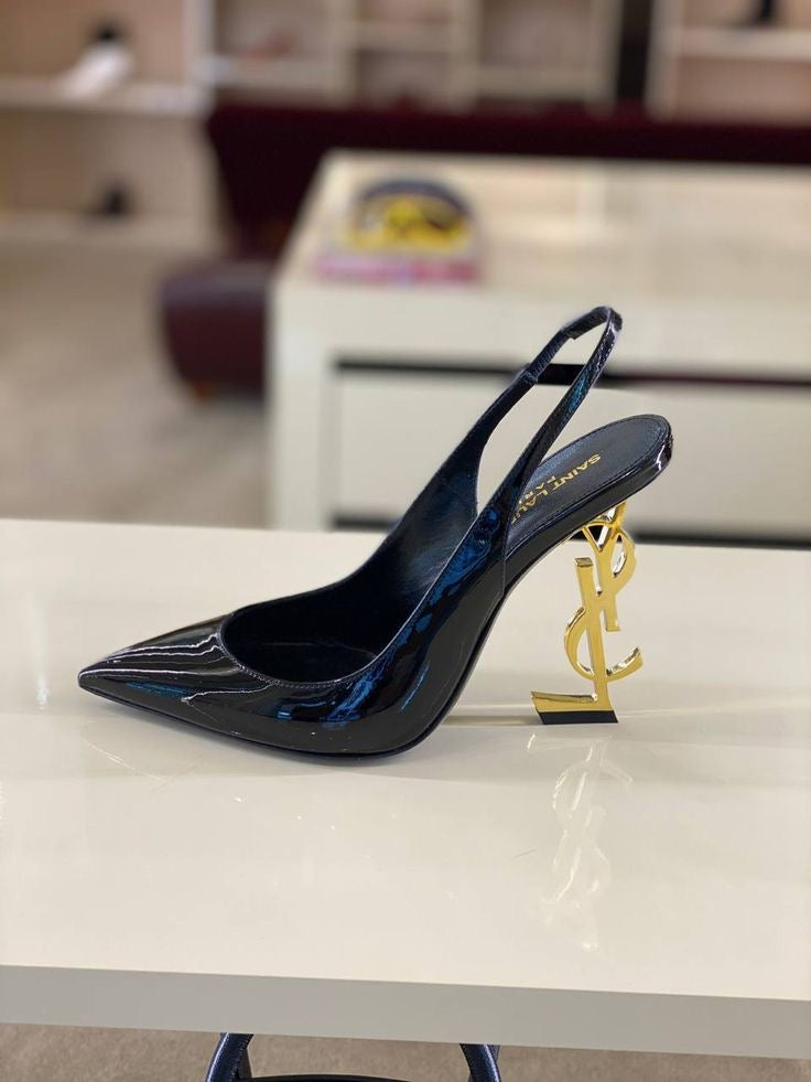 SAINT OPYUM SLING HEEL - BLACK/GOLD