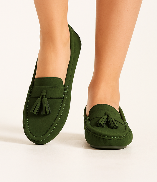 Bellaria Suede Luna loafers - Green
