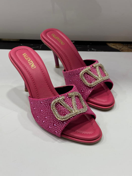 BELLARIA RHINESTONE OPEN HIGH-HEEL - PINK