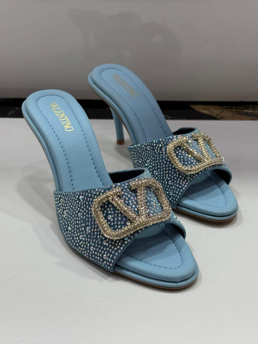 BELLARIA RHINESTONE OPEN HIGH-HEEL - BLUE