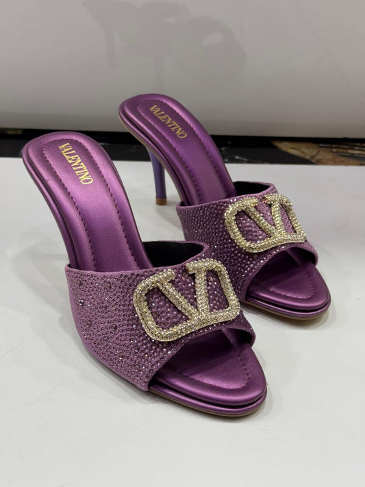 BELLARIA RHINESTONE OPEN HIGH-HEEL - PURPLE