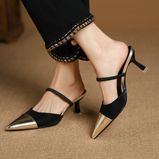 BELLARIA TWO-TONE STEP HEELS