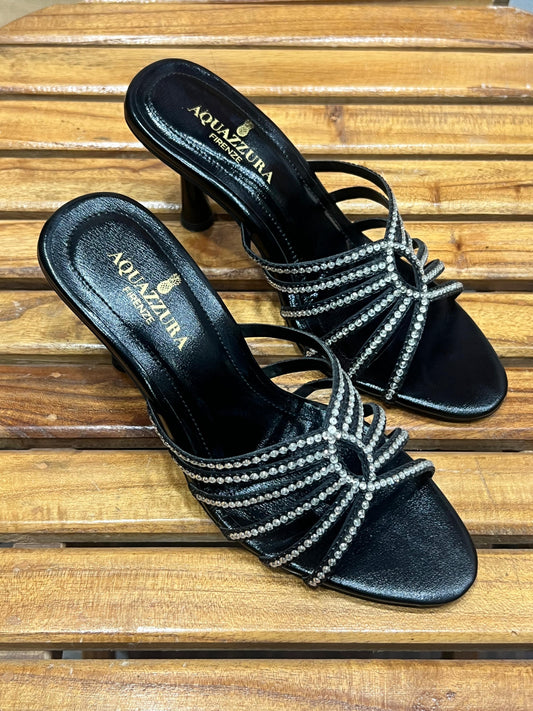 BELLARIA AQUA EMBR HEEL - BLACK