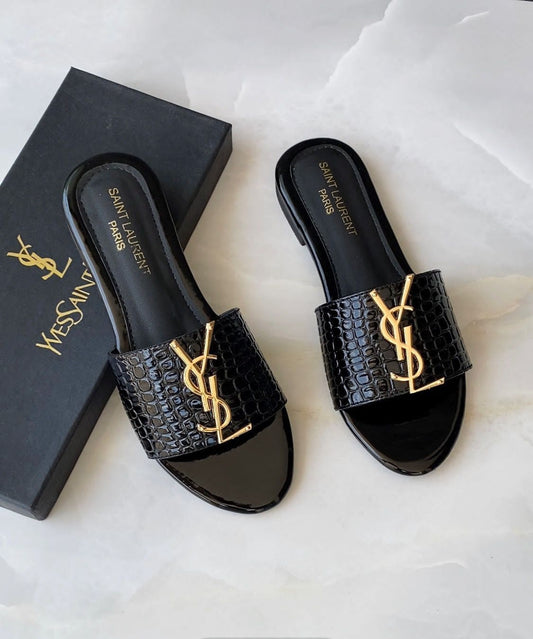 YSL SLIDES ( BLACK )