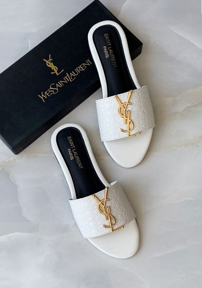 YSL SLIDES ( WHITE )